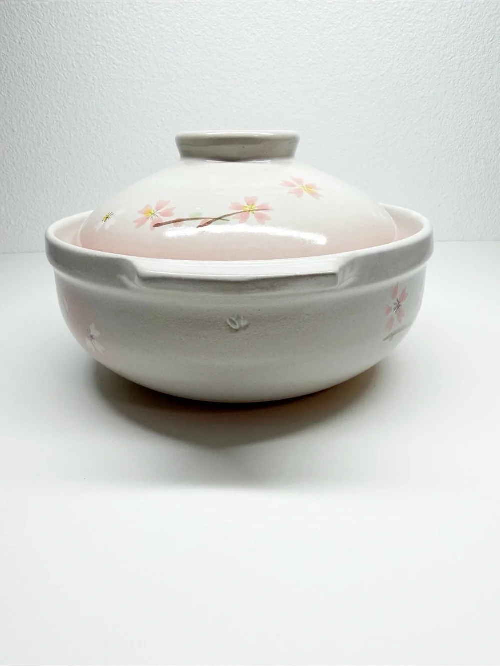 Donabe Earthernware Sakura Clay Floral Hot Pot Rice Cooker